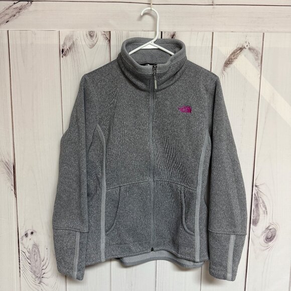 The North Face Banderitas Full Zip Women’s L Mid Gray Heather EUC - Picture 1 of 8